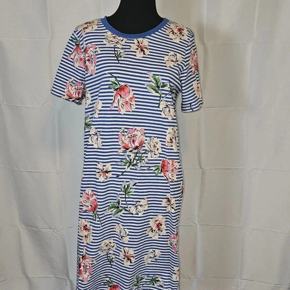 Joules flower and stripe‎ t-shirt dress - Picture 1 of 10